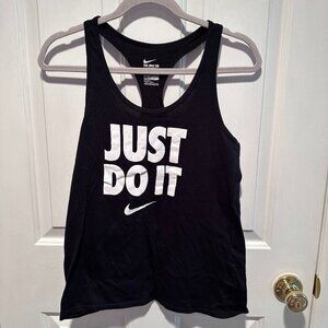 Nike Women's Dri-fit Active Black Racerback Tank Top Just Do It Size M